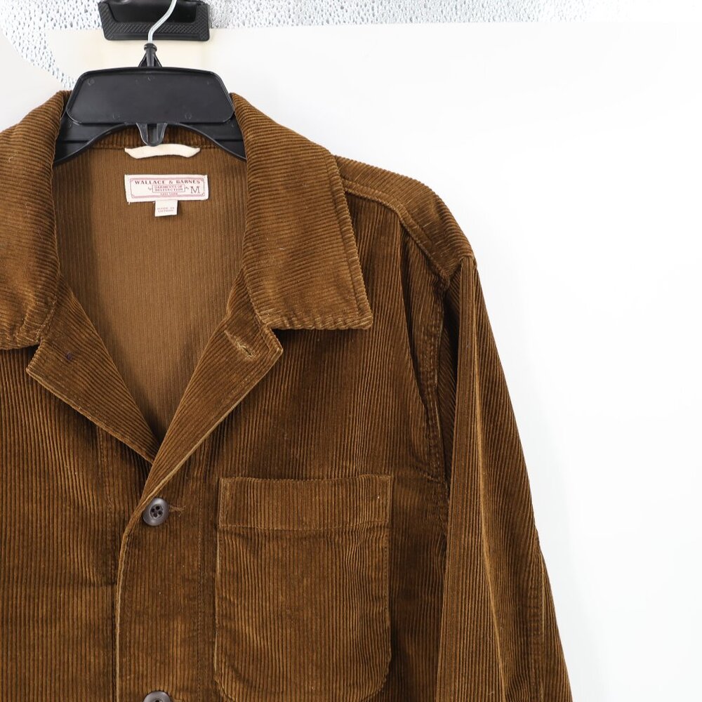 Wallace & Barnes Chore Jacket Men’s Medium Corduroy Button Up Pockets Brown - Picture 2 of 13